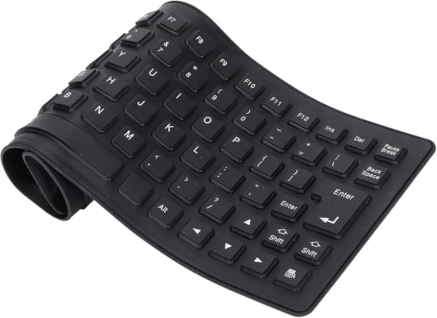 Flexible Rubber Keyboard Black